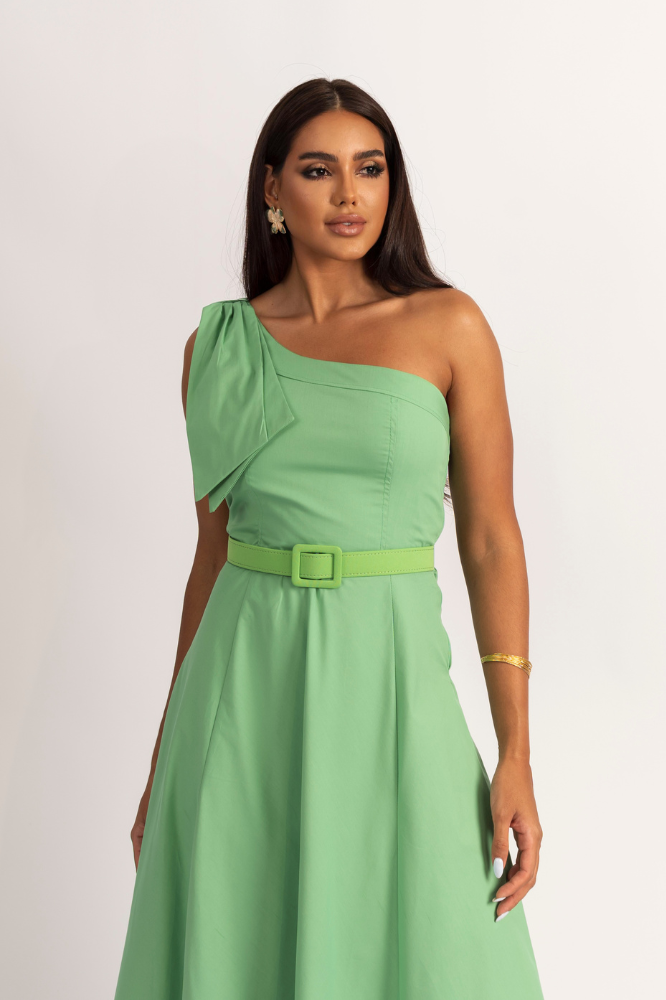 Vestido Midi Godê Laço Maitê Verde Compre Online